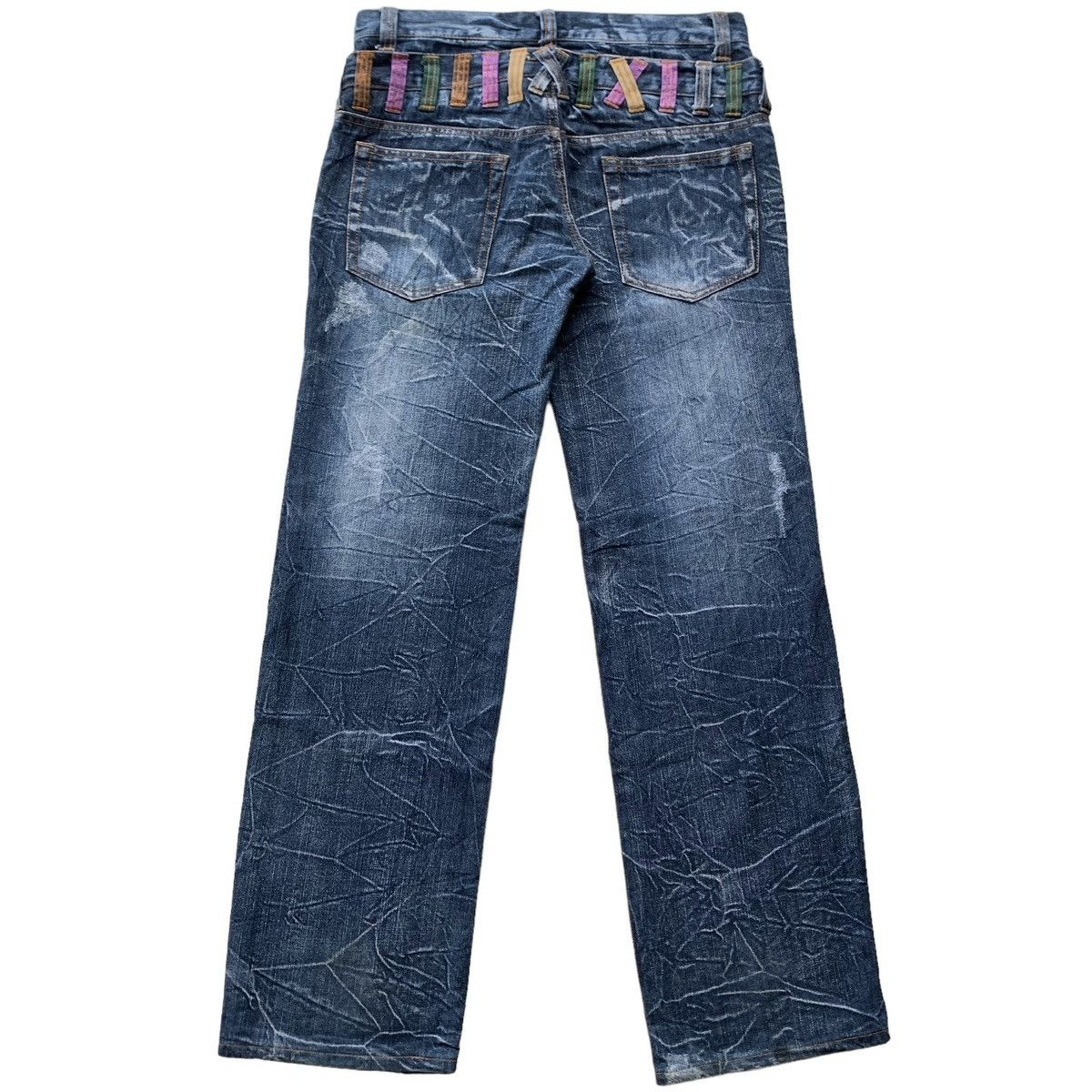 Japanese Brand Rare Japanese Brand Nylaus Double Waist Distressed Jeans Size US 30 / EU 46 - 5 Thumbnail