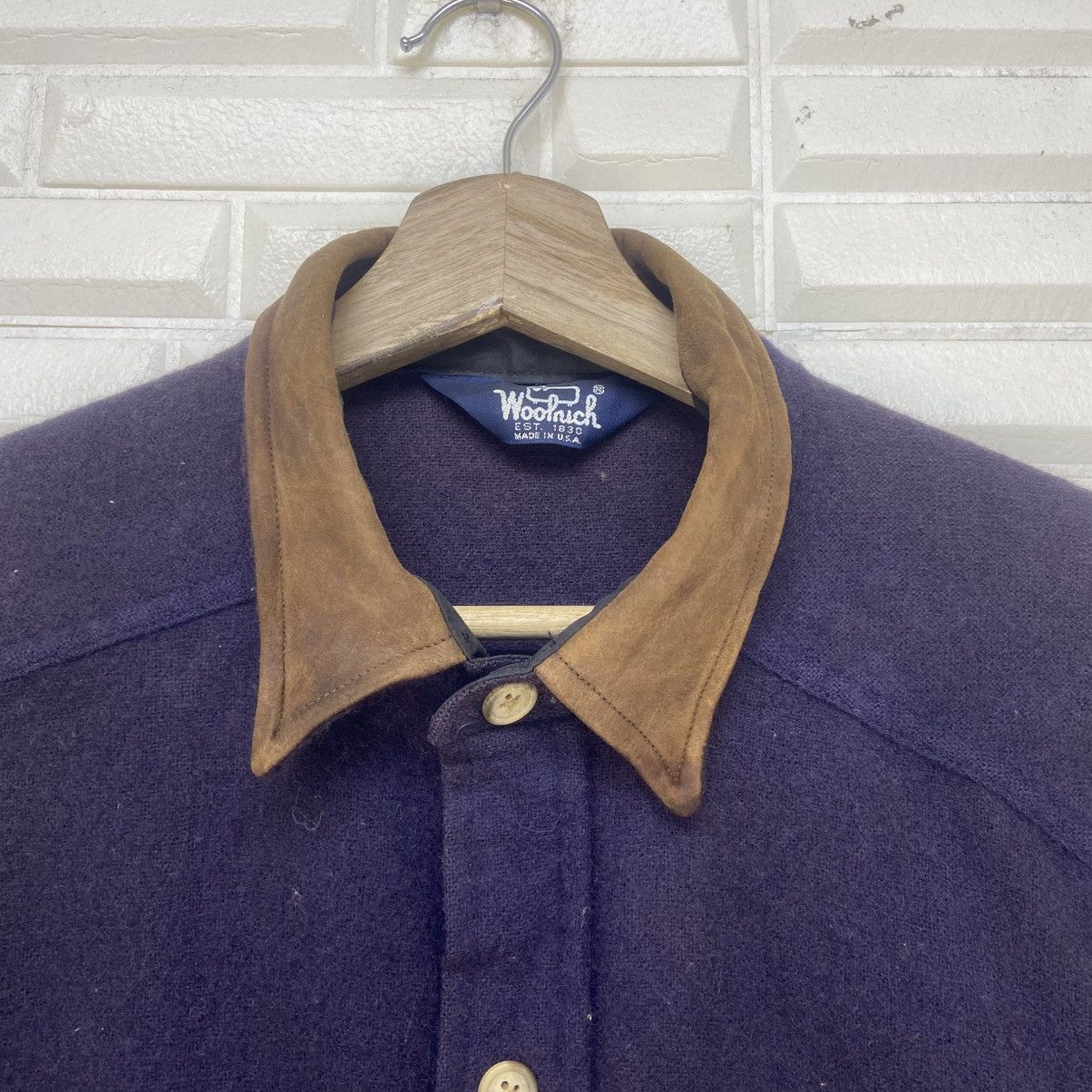 Woolrich Woolen Mills Vintage 70s Woolrich Leather Patchwork Wool Flannel Size US M / EU 48-50 / 2 - 6 Thumbnail