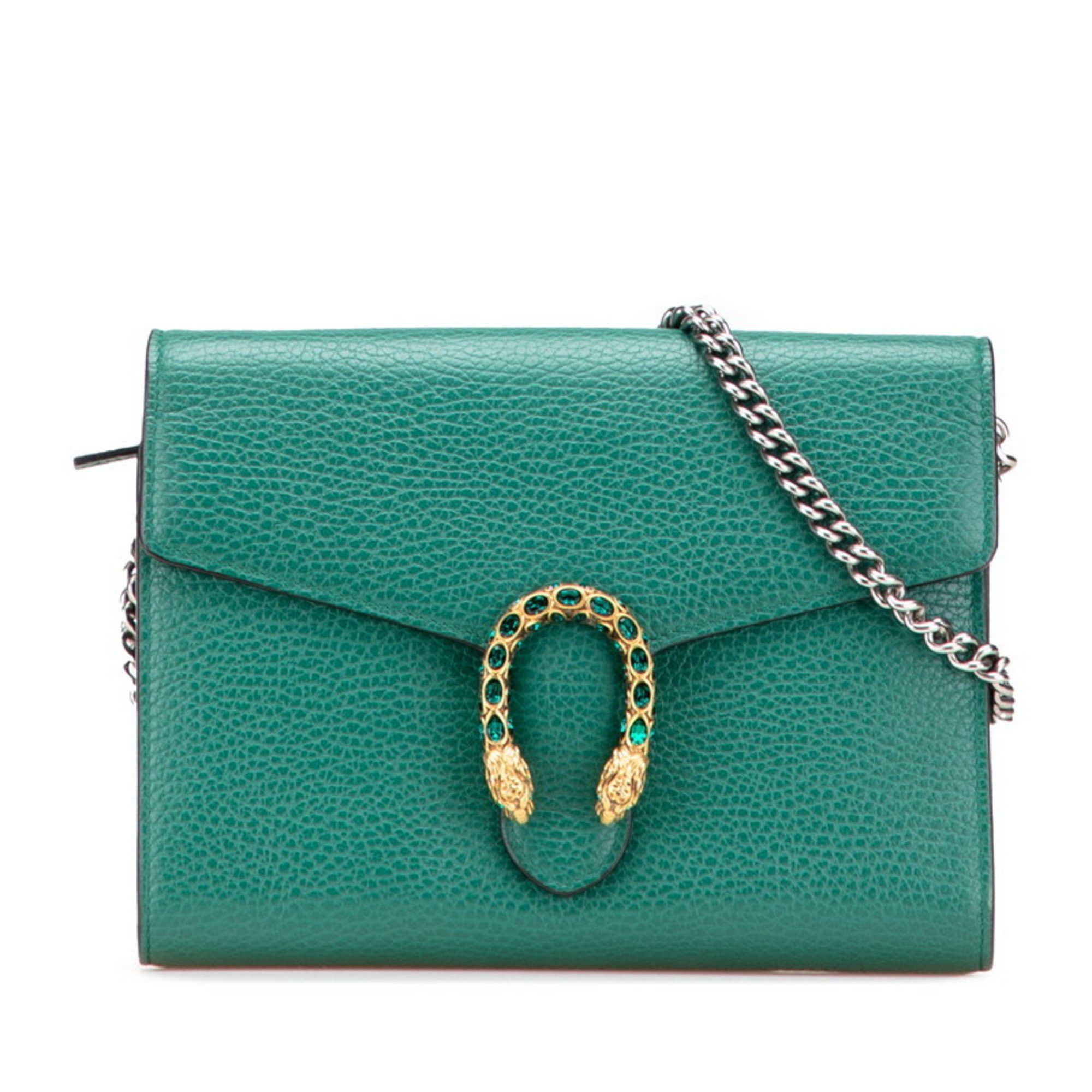 Gucci Dionysus Chain Shoulder Bag/Wallet Bag 401231 Green and Gold
