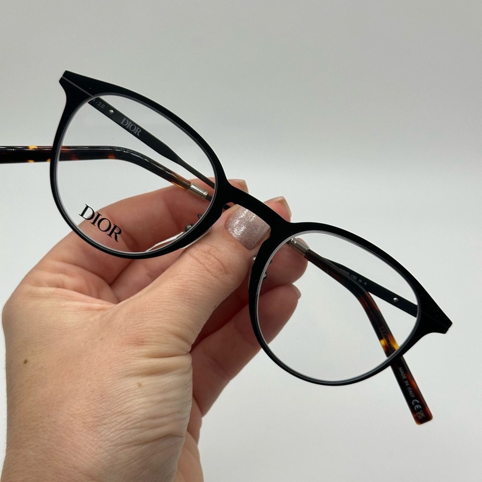 Dior NEW Dior Eyeglasses Phantos DiorEssentialO RU 1100 Black Men Size ONE SIZE - 8 Thumbnail