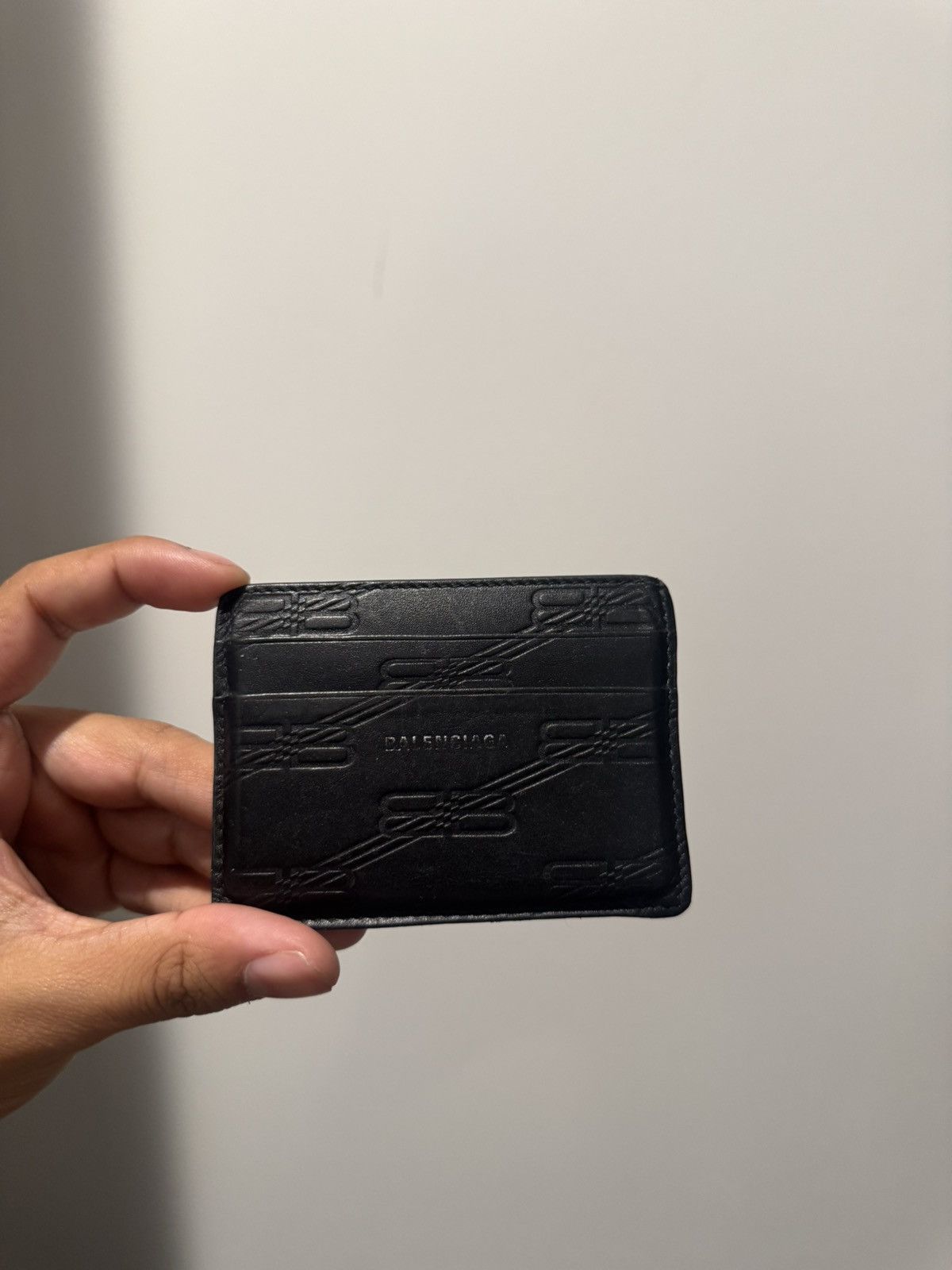 Balenciaga Balenciaga - Logo-Print Monogrammed Leather Cardholder Size ONE SIZE - 1 Thumbnail
