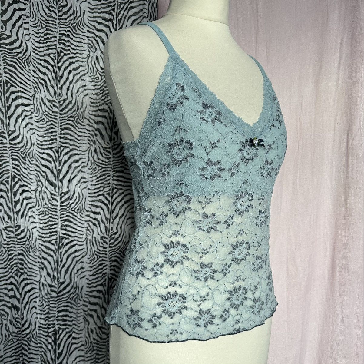 Victoria's Secret Vintage Victoria’s Secret light blue mint lace mesh cami S Size S / US 4 / IT 40 - 2 Thumbnail