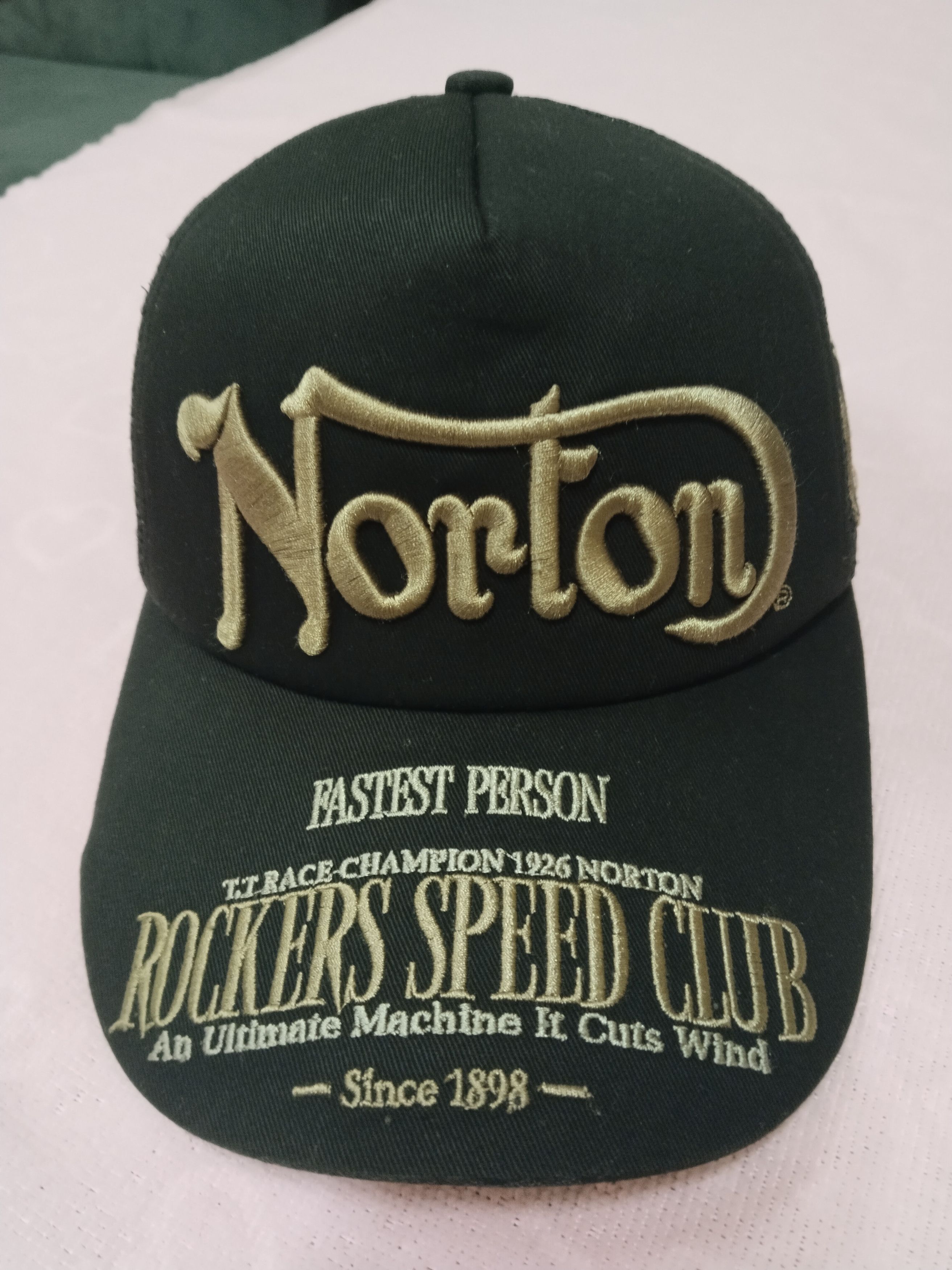 Japanese Brand VINTAGE NORTON MOTORCYCLE TRUCKER CAP Size ONE SIZE - 2 Thumbnail