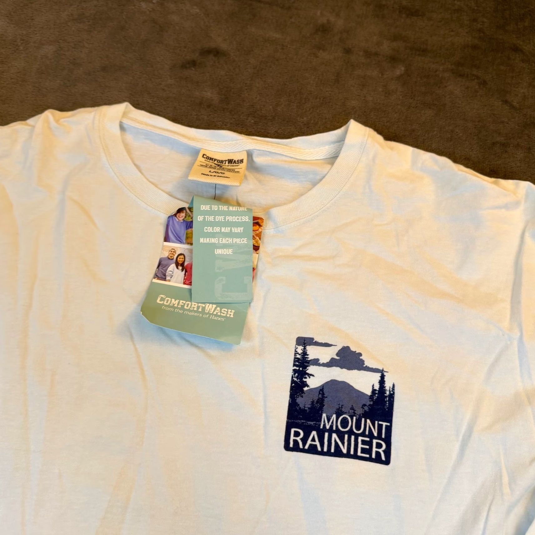 Vintage ComfortWash Mount Rainier Long Sleeve Graphic Tee Light Blue Mens L NWT Shirt Graphic Print Nature Outdoors Crew Neck Size US L / EU 52-54 / 3 - 3 Thumbnail