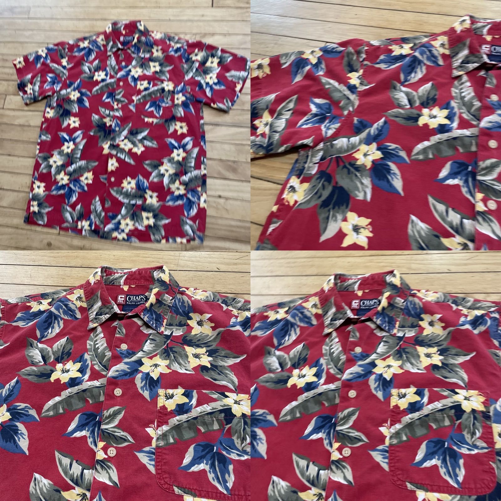 Ralph Lauren VINTAGE Chaps Ralph Lauren Hawaiian Shirt Men M Aloha Tropical Leaf ButtonUp Red Size US M / EU 48-50 / 2 - 10 Thumbnail