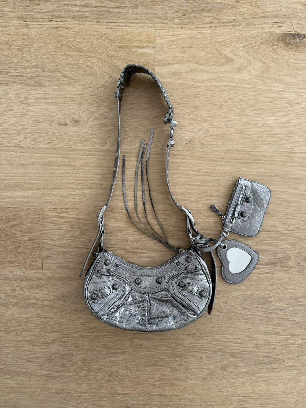Balenciaga Balenciaga WOMEN'S LE CAGOLE SHOULDER BAG XS IN SILVER Size ONE SIZE - 1 Thumbnail