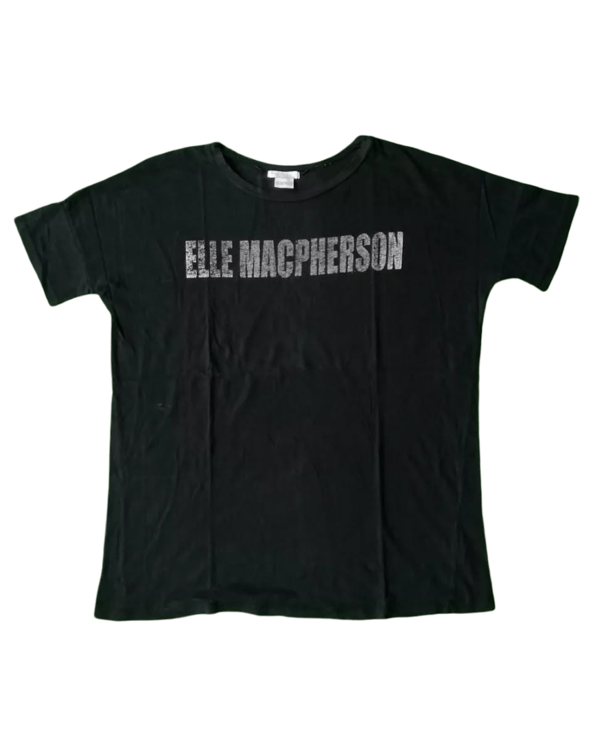 Designer × Zara Zara x Elle Macpherson Spellout Basic Black Tees Size US M / EU 48-50 / 2 - 1 Thumbnail