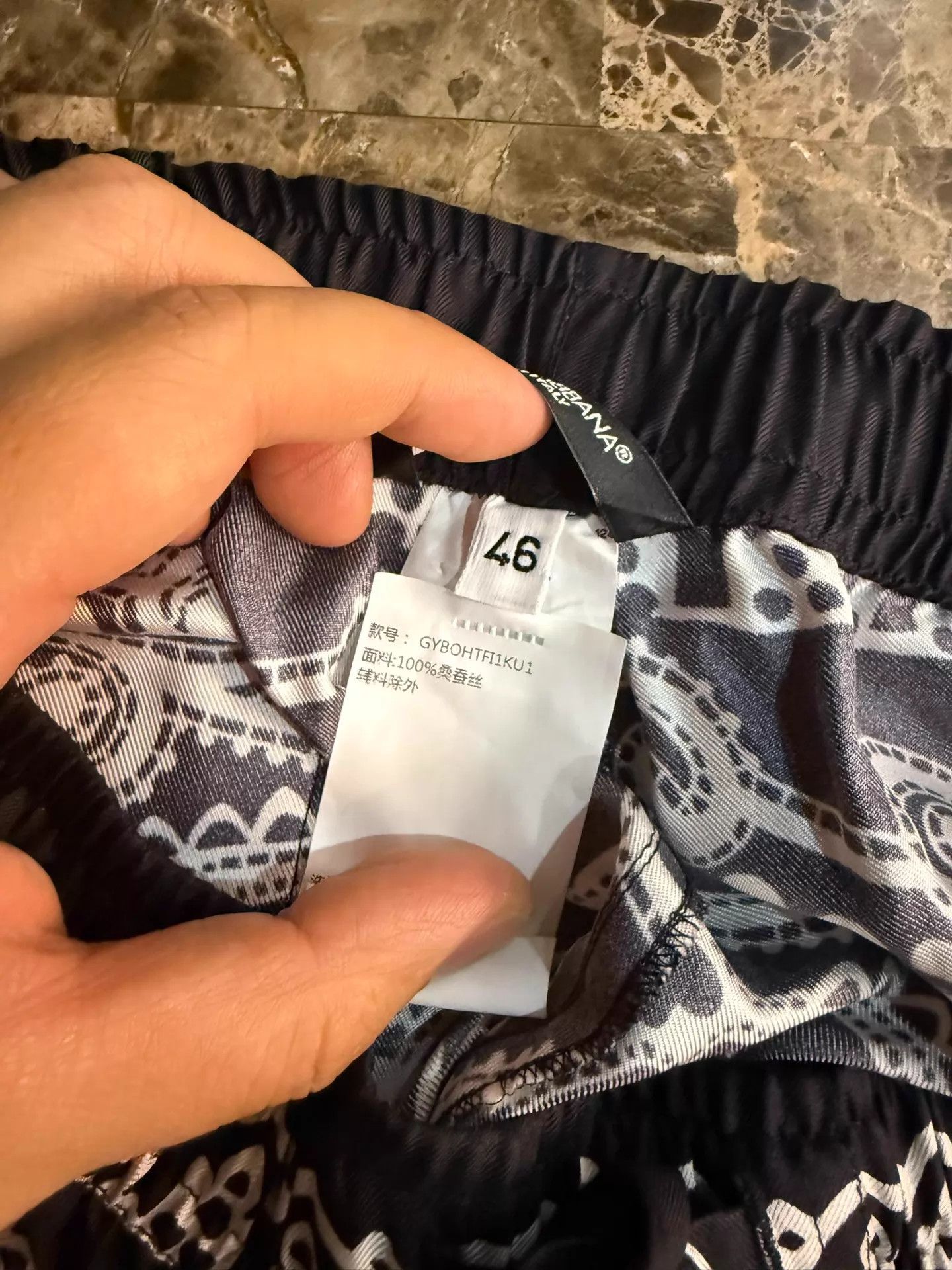 Dolce & Gabbana DG Silk Crown Logo Black/White Pants 46(fits50) New Size US 30 / EU 46 - 7 Thumbnail