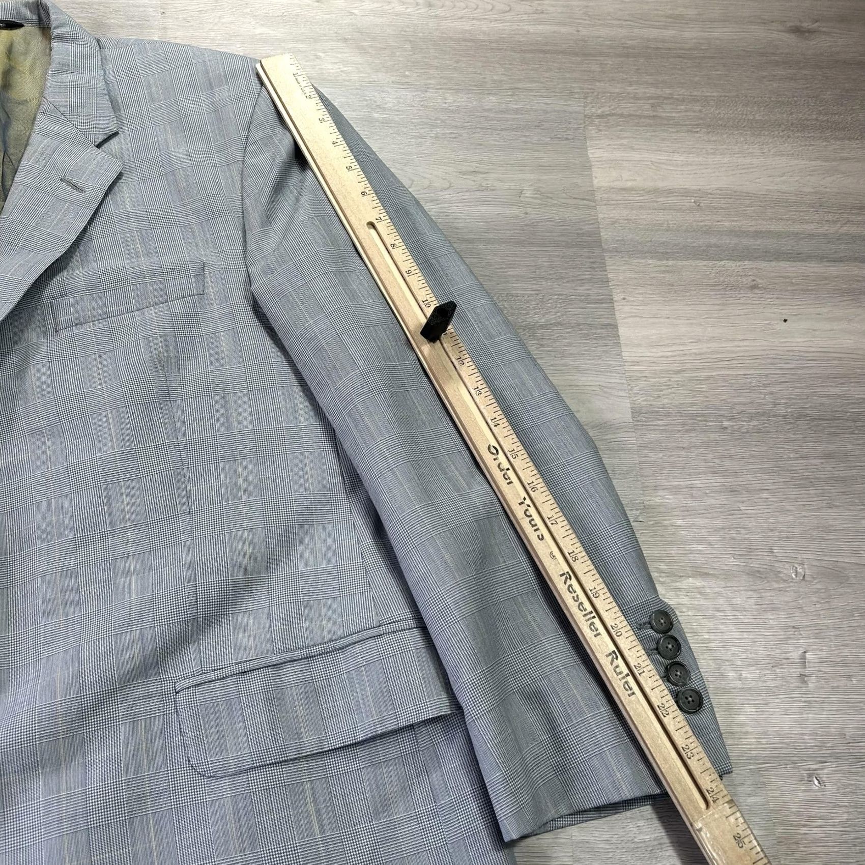 Vintage Coppley Black/Gray Wool Check Sport Coat Jacket 46 Mens Single-Breasted Two-Button Notch Lapel 120s Canada Formal Business Size US S / EU 44-46 / 1 - 7 Thumbnail