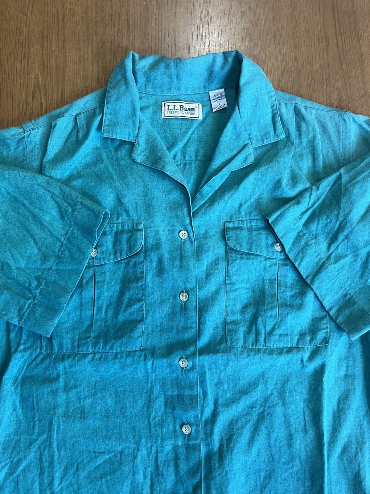 L.L. Bean Vintage L.L.Bean 2 Pocket Linen 15% Shirt Size XL / US 12-14 / IT 48-50 - 7 Thumbnail