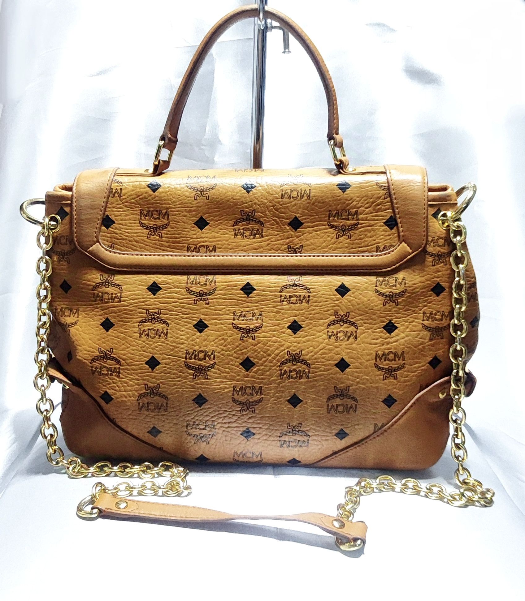 MCM MCM Gold Visetos Crossbody/Hand Leather Bag Size ONE SIZE - 9 Thumbnail