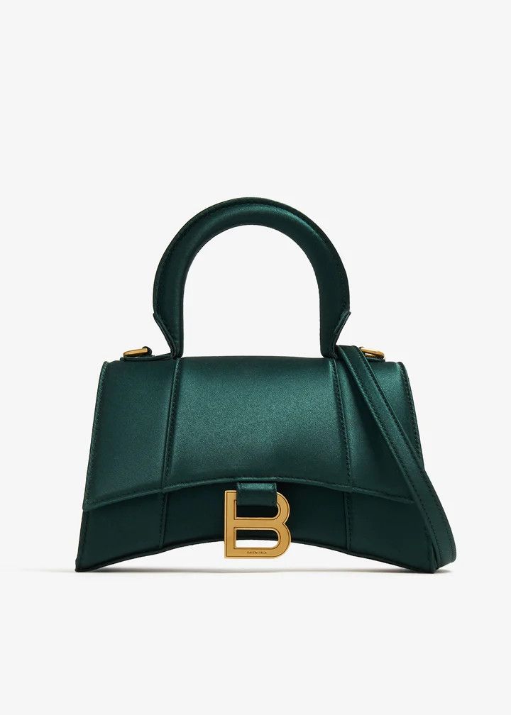 Balenciaga o1in1g1125 Size: OS / Hourglass XS Handbag in Green Size ONE SIZE - 1 Thumbnail