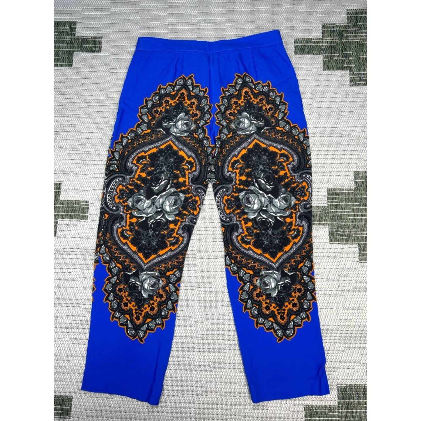 Stella McCartney Stella McCartney Dress Pants Womens 44 Blue Baroque Print High Rise Straight Leg Dress Pants Mens / Womens? Size 30" / US 8 / IT 44 - 2 Thumbnail