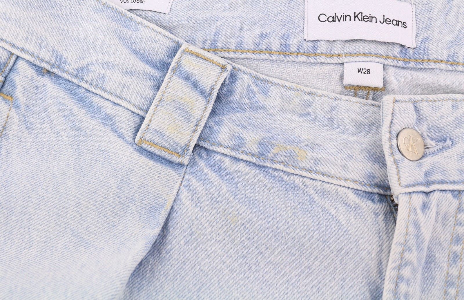 Calvin Klein 90S LOOSE PLEATED W28 Washed Blue Wide Zip Jeans 84981 Size US 28 / EU 44 - 13 Thumbnail