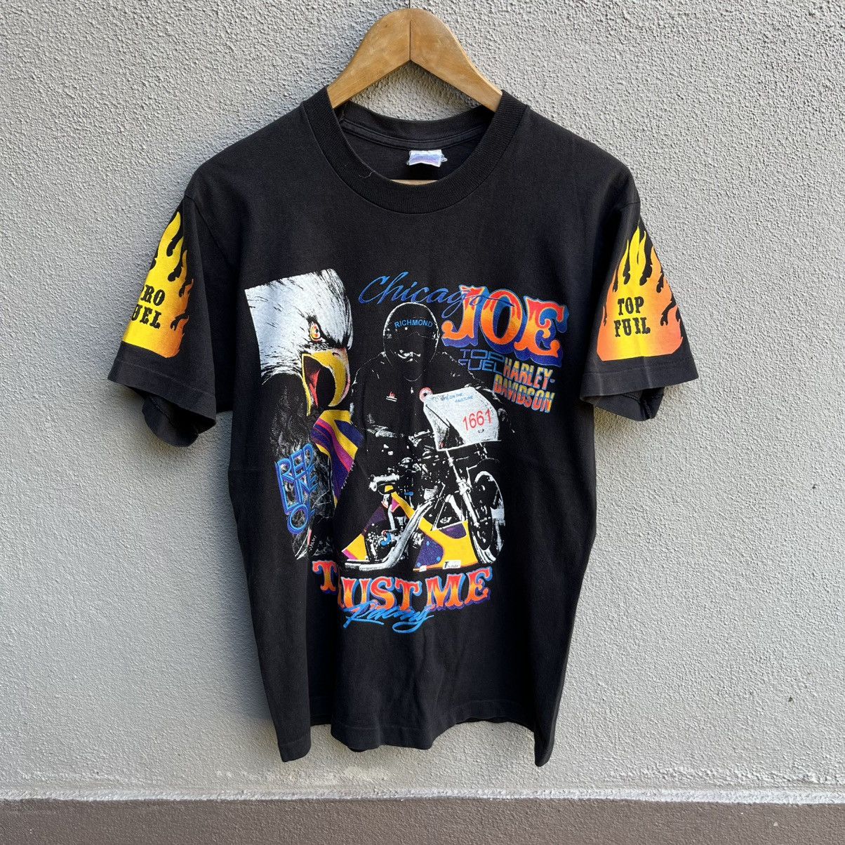 Vintage Vintage rare 90s HARLEY DAVIDSON frisco choppers flame tee Size US M / EU 48-50 / 2 - 1 Thumbnail