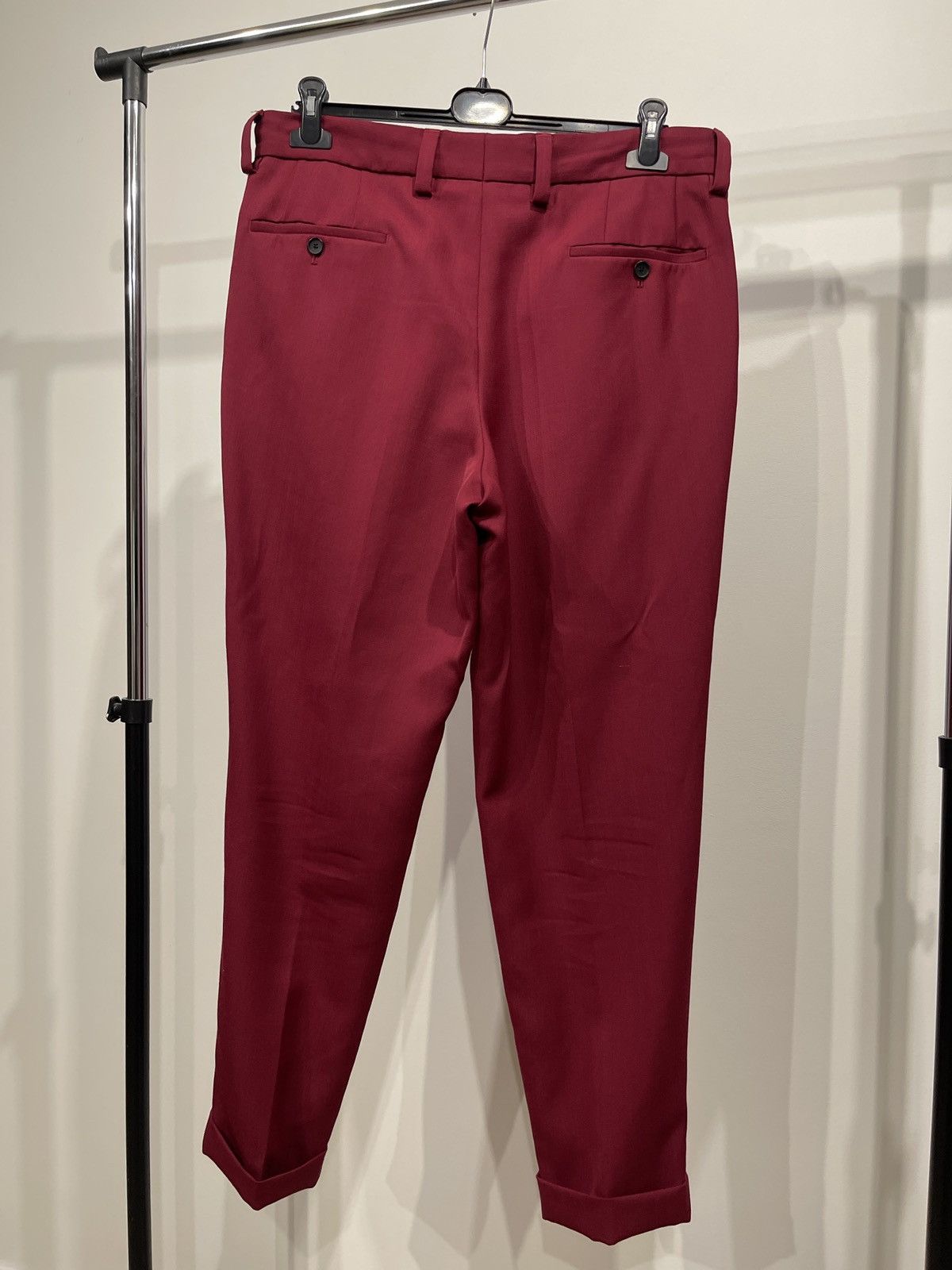 Hugo Boss HUGO BOSS Porte Fashion Fit Trousers Pants Burgundy Wool Size US 36 / EU 52 - 5 Thumbnail