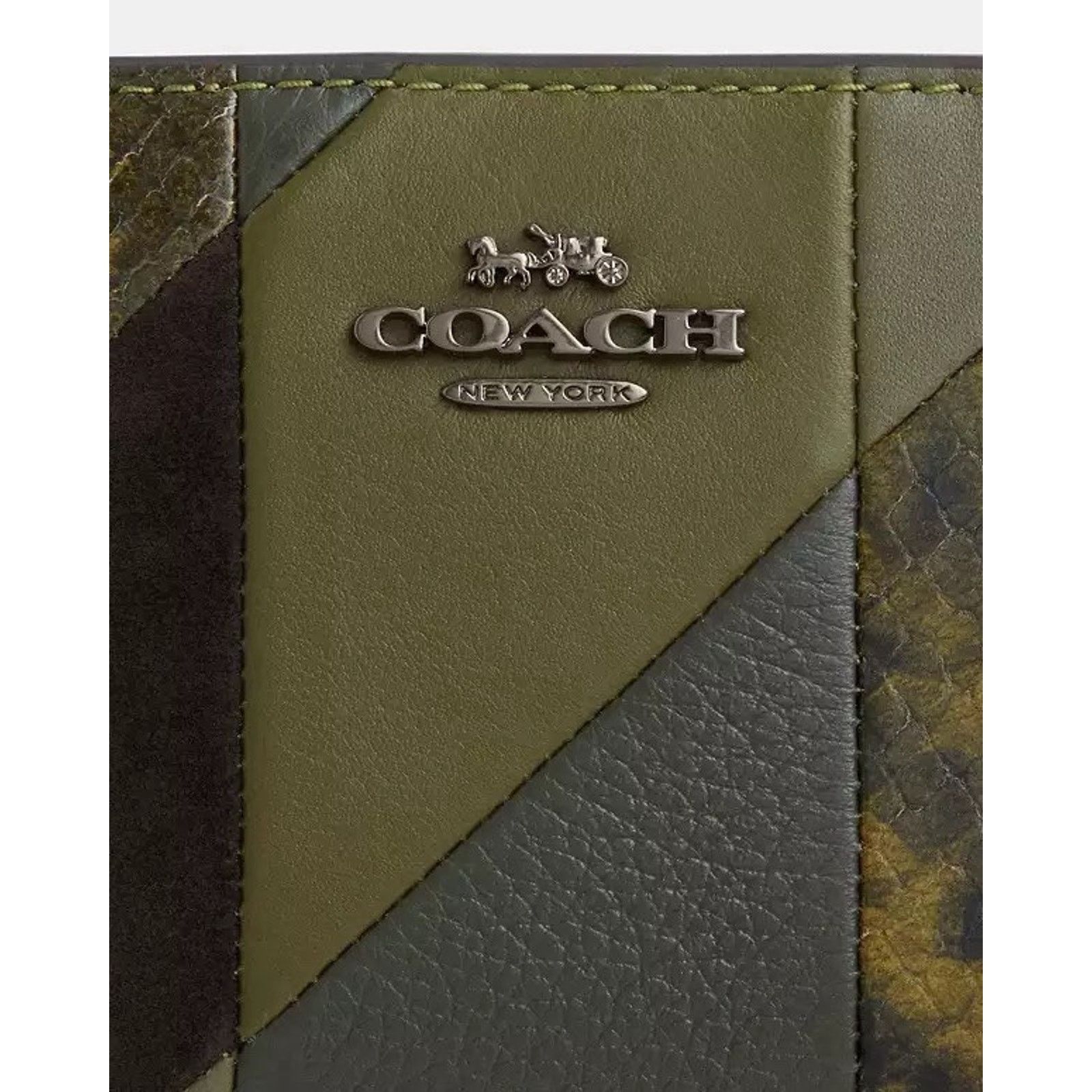 Coach NWT Coach Snap Wallet Patchwork Snake CCL77 Gunmetal/Olive Size ONE SIZE - 9 Thumbnail