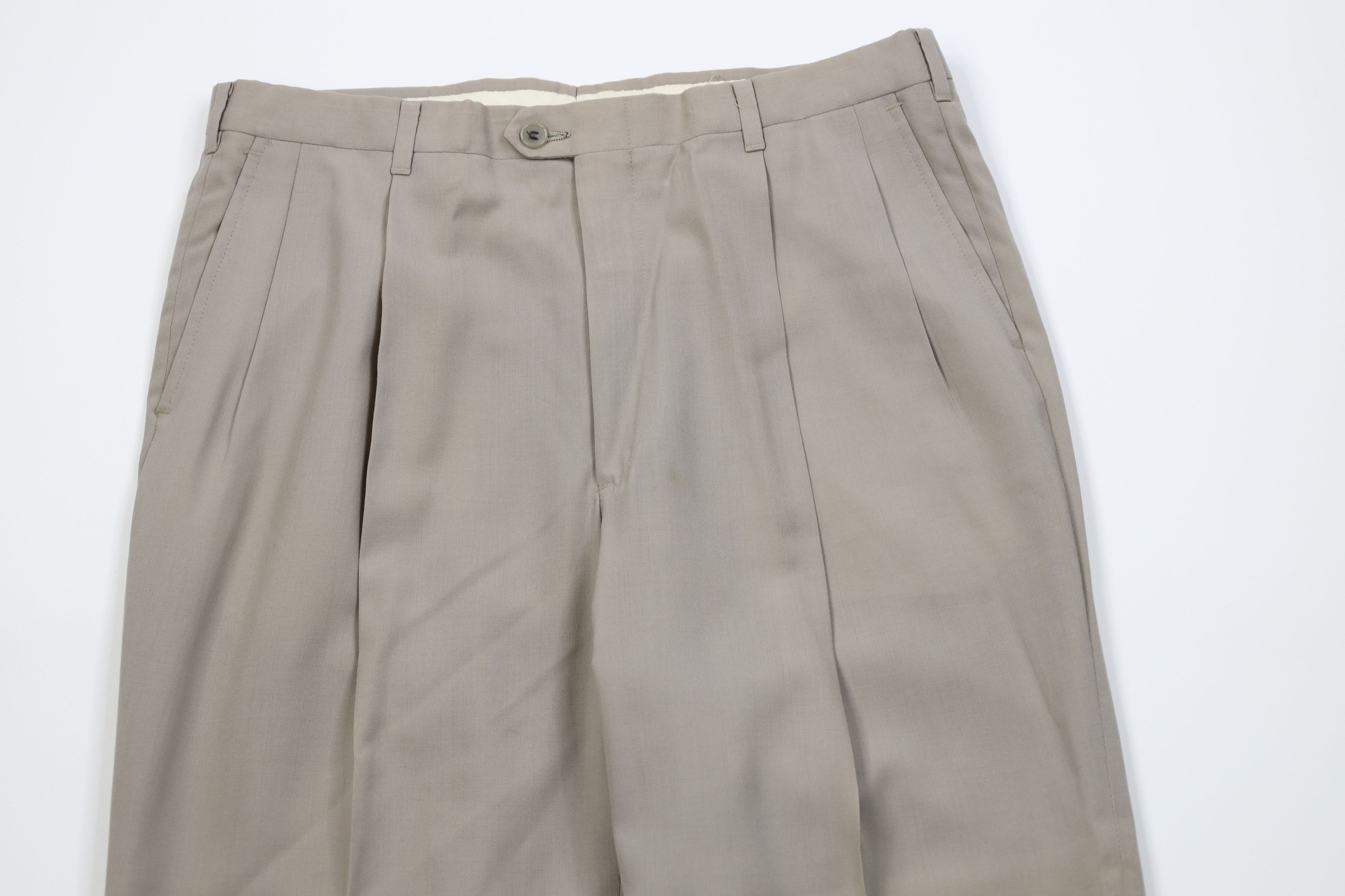 Christian Dior Monsieur Vintage 90s Christian Dior Wool Wide Leg Chino Pants USA Size US 32 / EU 48 - 2 Thumbnail