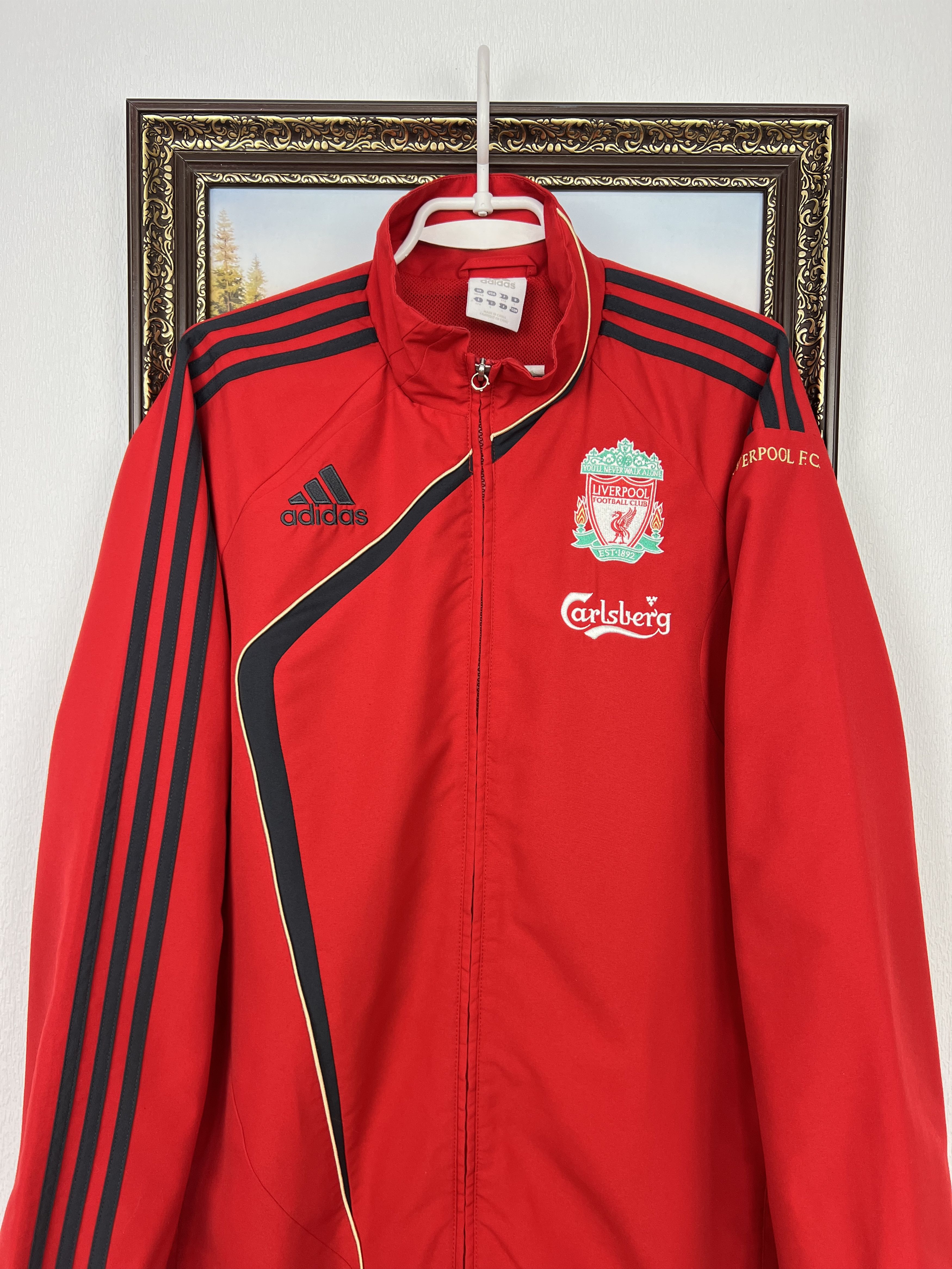 Adidas Vintage Adidas Liverpool Football Jacket Soccer YNWA Size US M / EU 48-50 / 2 - 1 Thumbnail