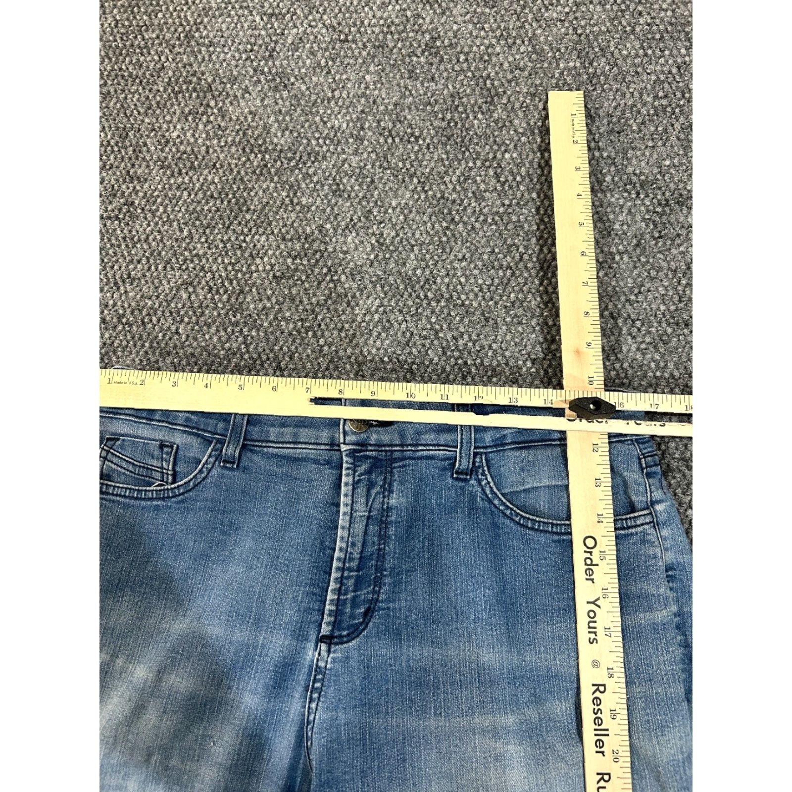 NYDJ NYDJ Jeans Women 14 Blue Denim Straight 14 Regular Stretch Pockets Comfort 30in Inseam High Rise Size 36" / US 14 / IT 50 - 4 Thumbnail
