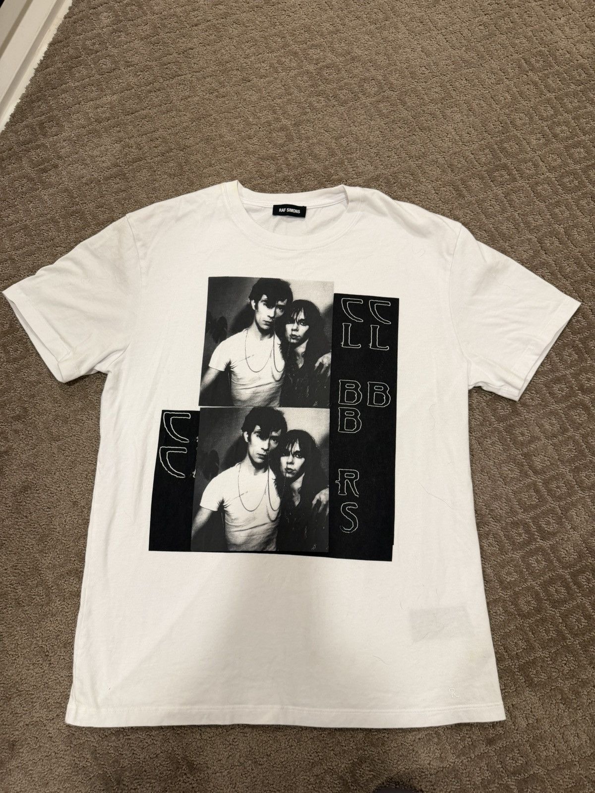 SS19 Raf Simons Couple Clubbers White T-Shirt
