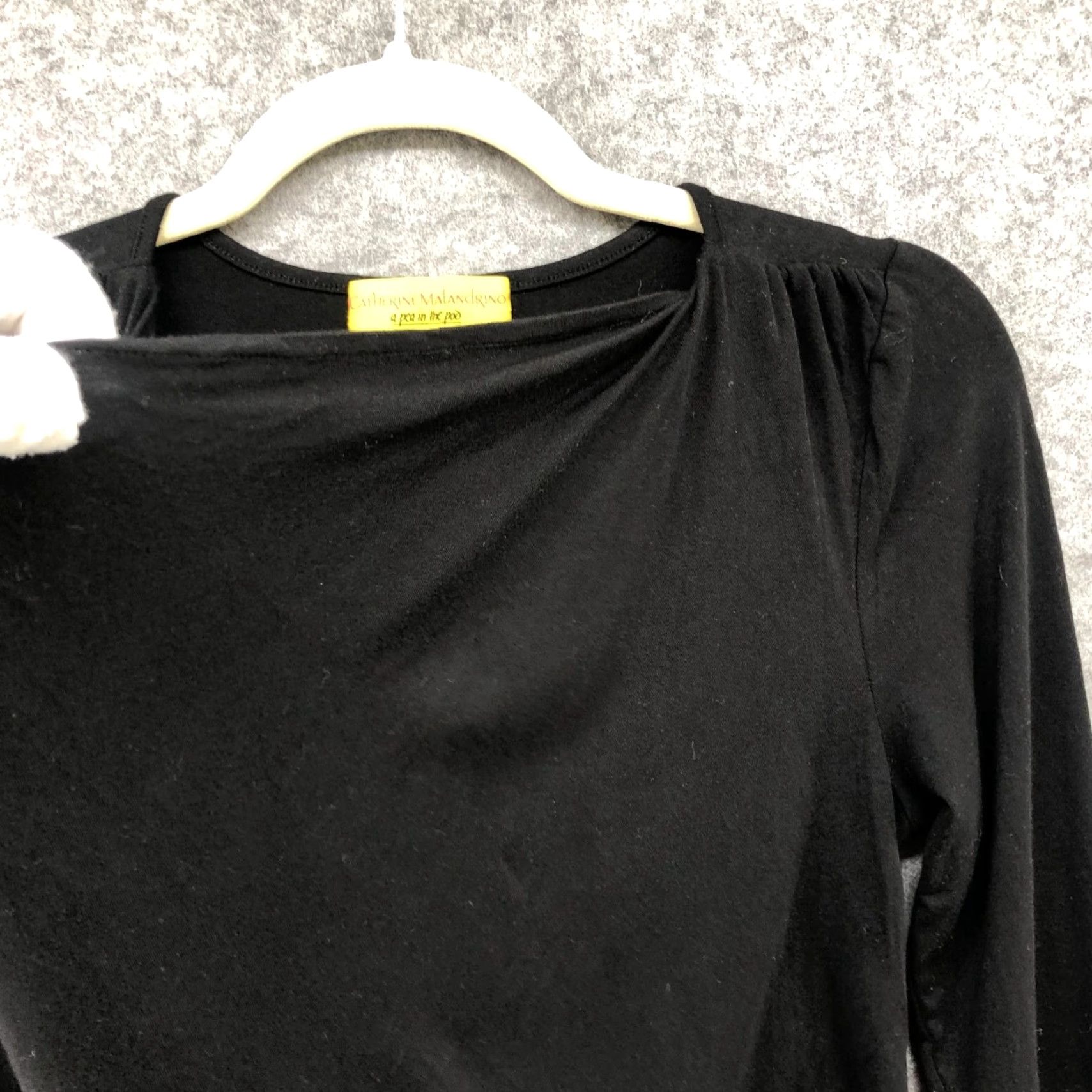 Vintage VINTAGE Catherine Malandrino Maternity T-Shirt Black Womens M 3/4 Sleeve Classic Drape Front Size M / US 6-8 / IT 42-44 - 7 Thumbnail