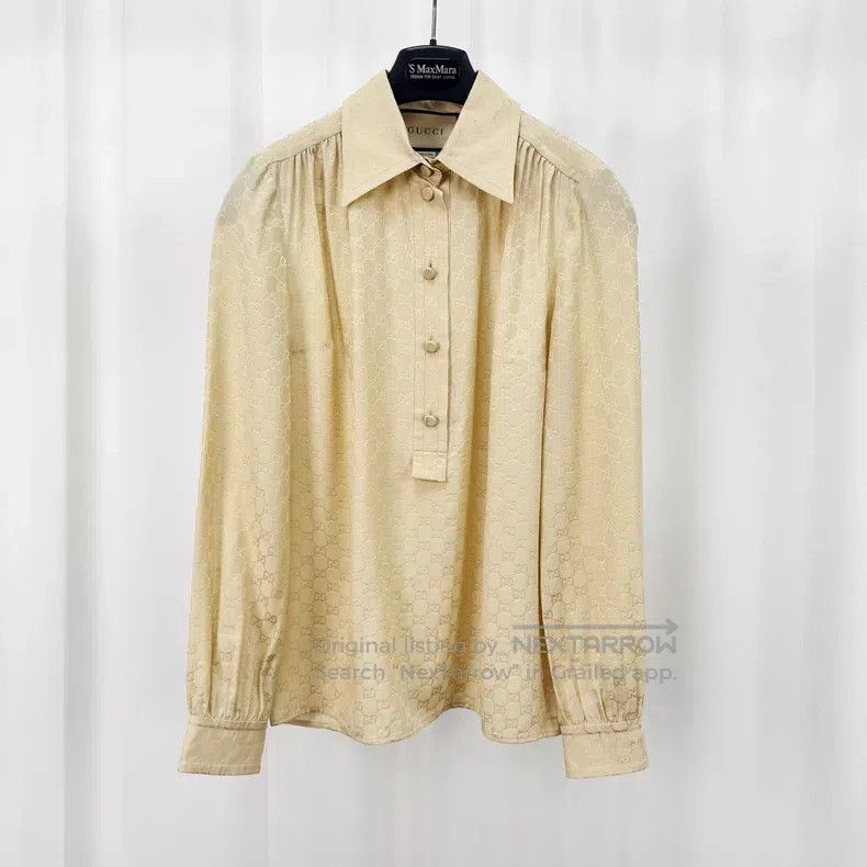 Gucci Dark pattern old flower full print silk shirt