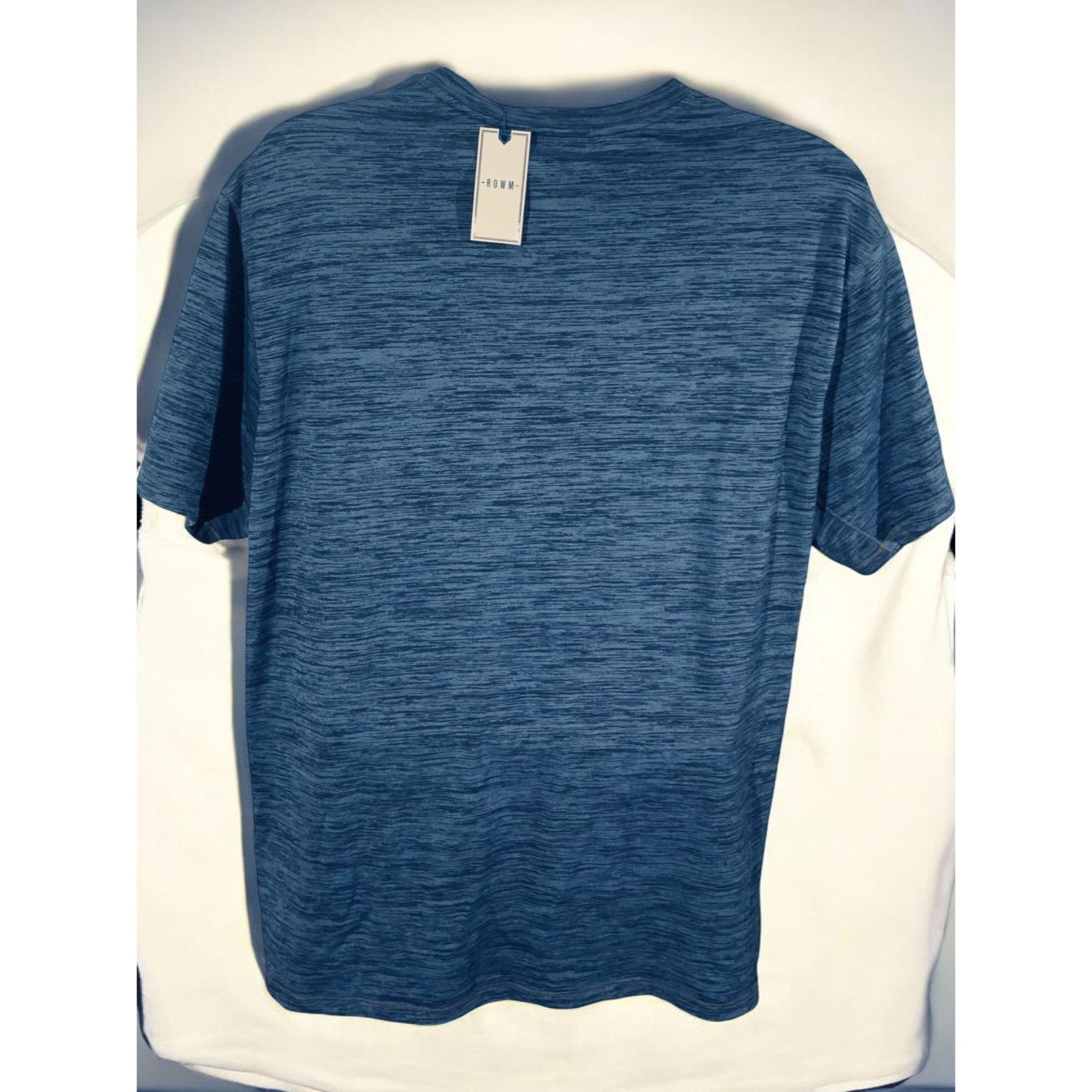 Designer ROWM Mens Blue Heathered V Neck T Shirt NEW XL Comfortable Size US XL / EU 56 / 4 - 6 Thumbnail