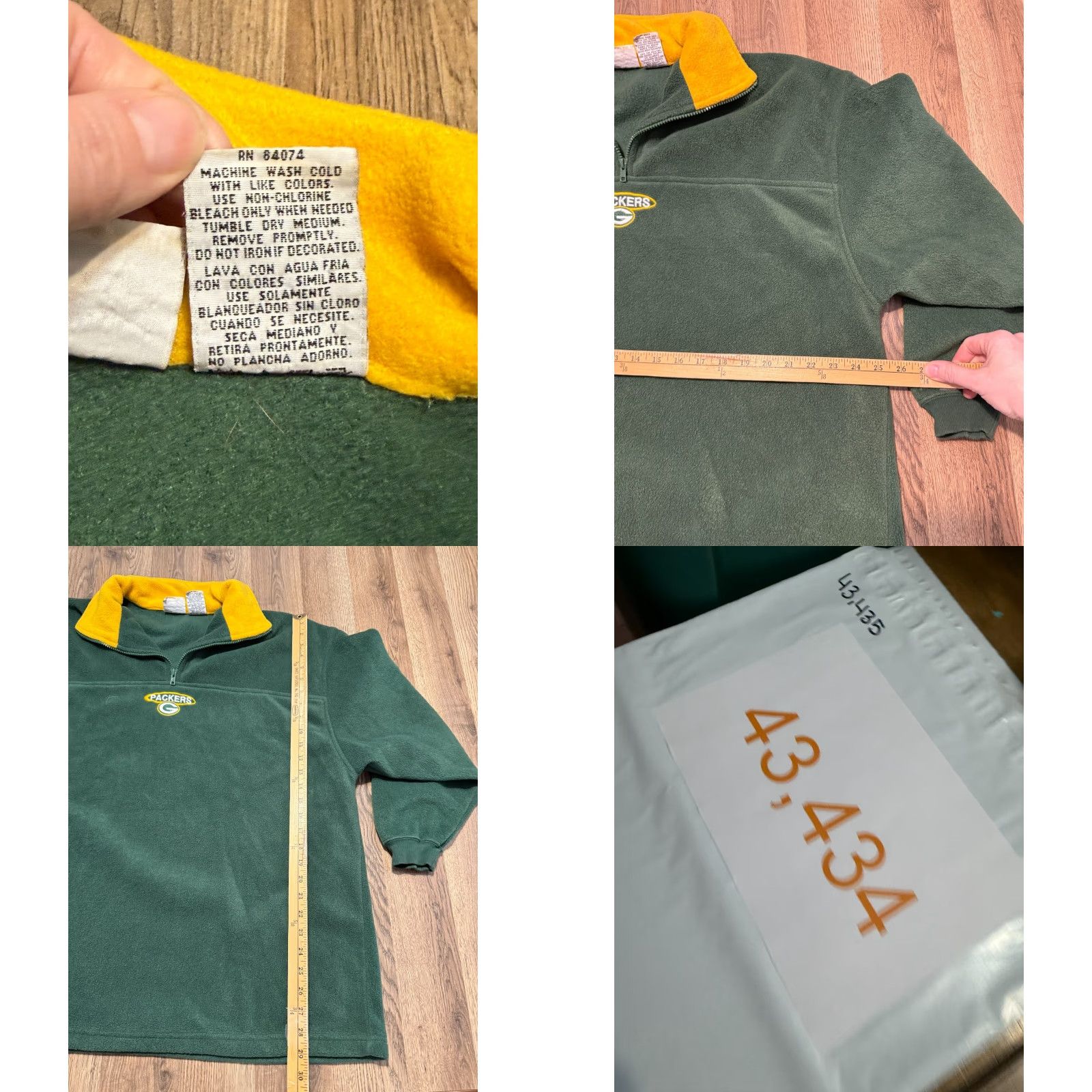 Vintage The Edge Sweater Men's XL Green Yellow Green Bay Packers Pullover 1/4 Zip Fleece Regular Knit Style Long Sleeve 1/4 Zip Logo Pu llover Size US XL / EU 56 / 4 - 8 Thumbnail