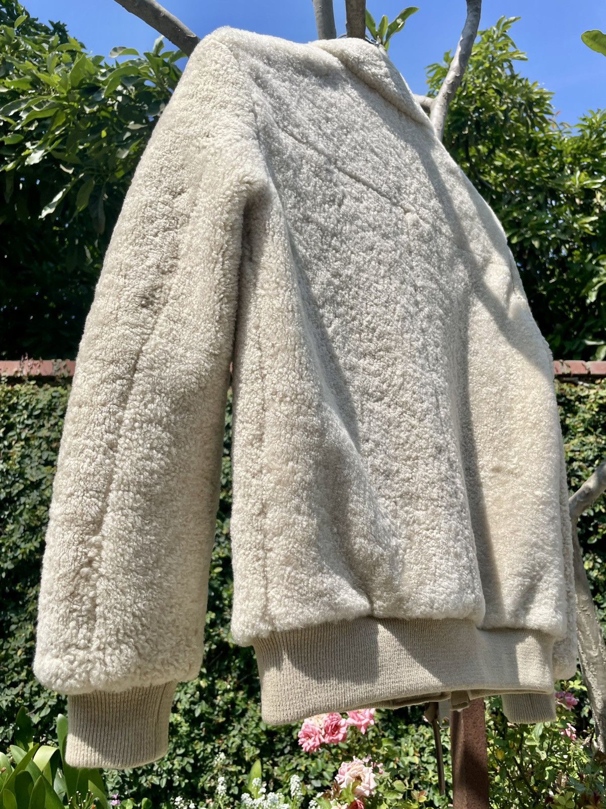 Allsaints Allsaints Charlie Shearling Leather Bomber Jacket XS Beige Size US XS / EU 42 / 0 - 4 Thumbnail