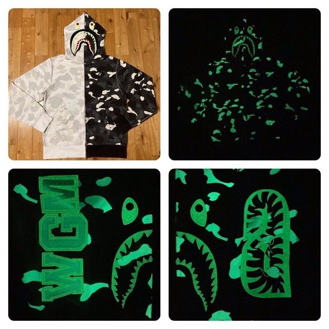 Bape Glow in the dark BAPE City camo shark full zip hoodie APE Size US L / EU 52-54 / 3 - 1 Thumbnail