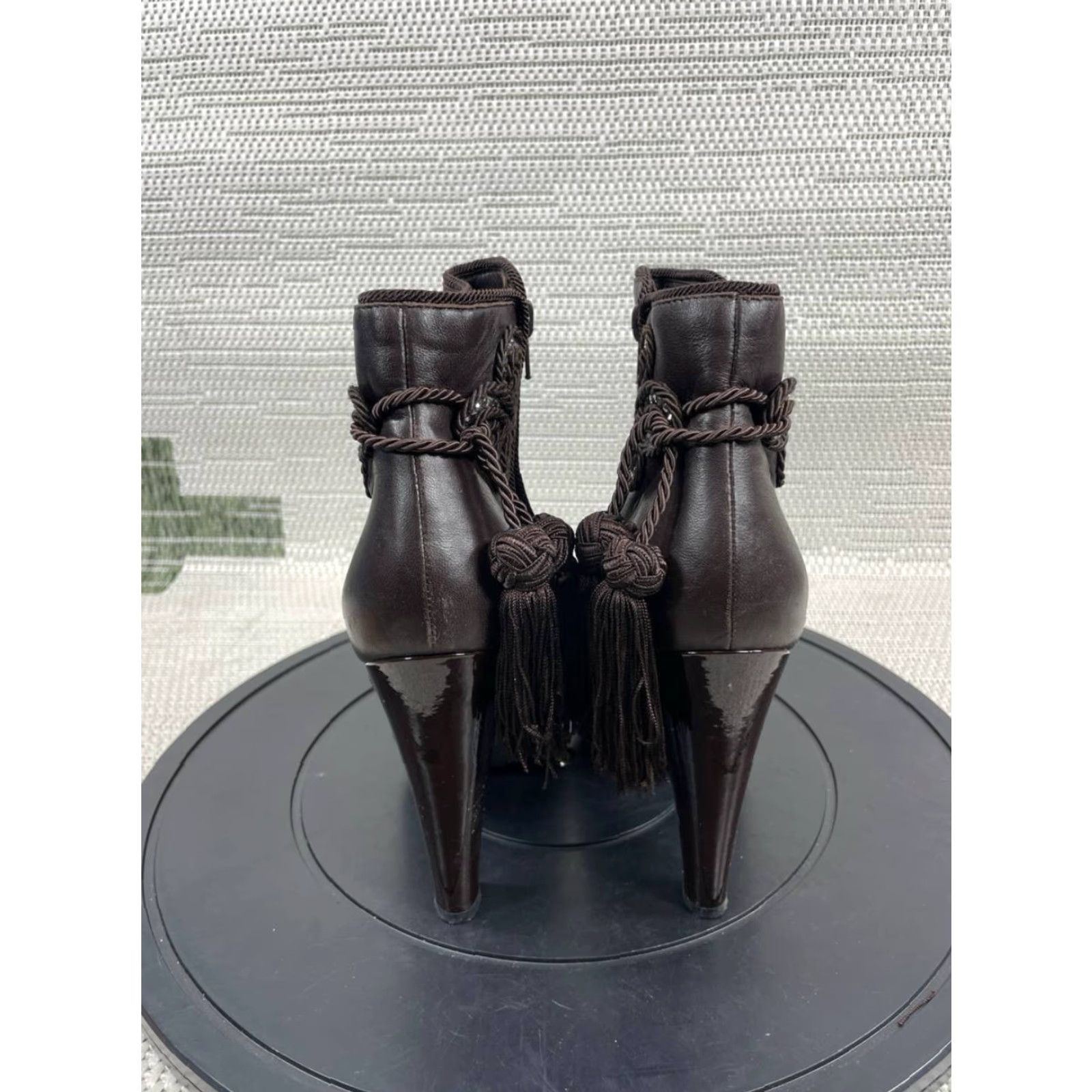 Vintage Azzaro Bootie Womens Size 39 Eu 8.5 Us Brown Leather Ankle Side Zip Heeled Size US 8.5 / IT 38.5 - 6 Thumbnail