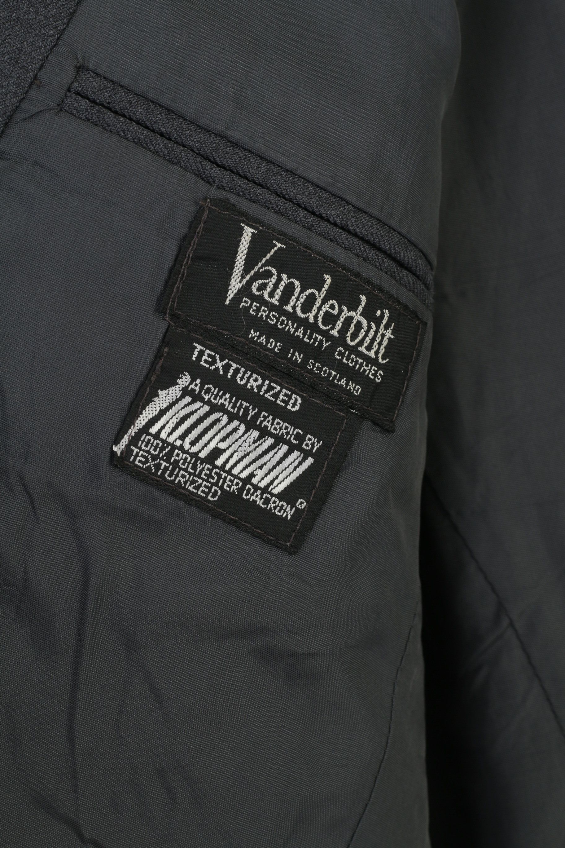 Vintage Vanderbilt Men 42 Blazer Single Breasted Charcoal 9731 Size 42R - 4 Thumbnail