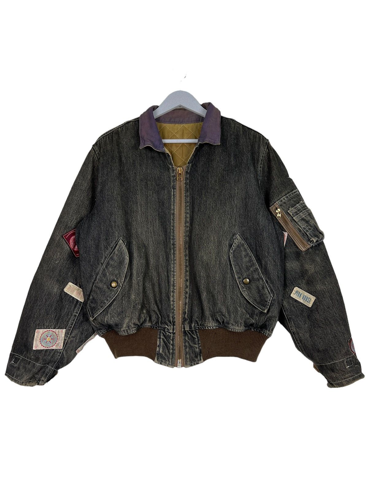 Pink House 🔥 ARCHIVES PINK HOUSE MULTI PATCHES DENIM BOMBER JACKET Size US M / EU 48-50 / 2 - 3 Thumbnail