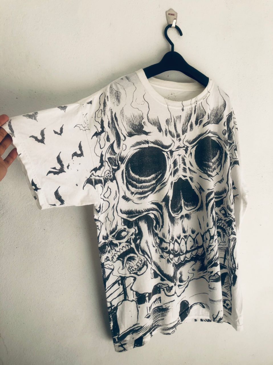 Japanese Brand Vintage Skull Big Logo Hip Hop Designer Fashion Style Size US XL / EU 56 / 4 - 5 Thumbnail
