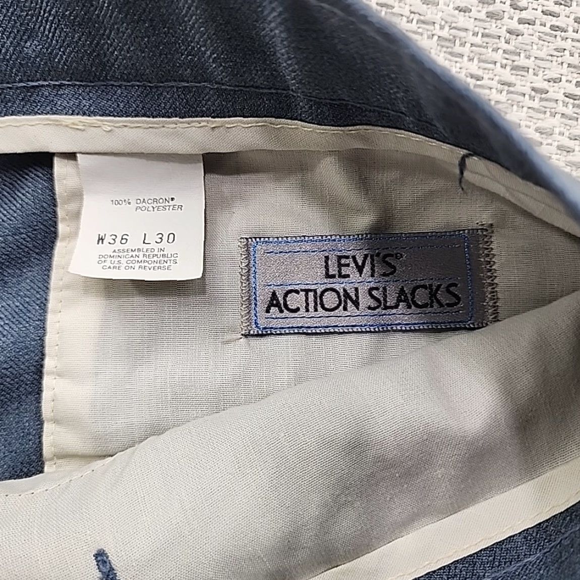 Levi's VINTAGE Levi Strauss Action Slacks Men 36x29 Blue Dress Pants Western Size US 36 / EU 52 - 3 Thumbnail
