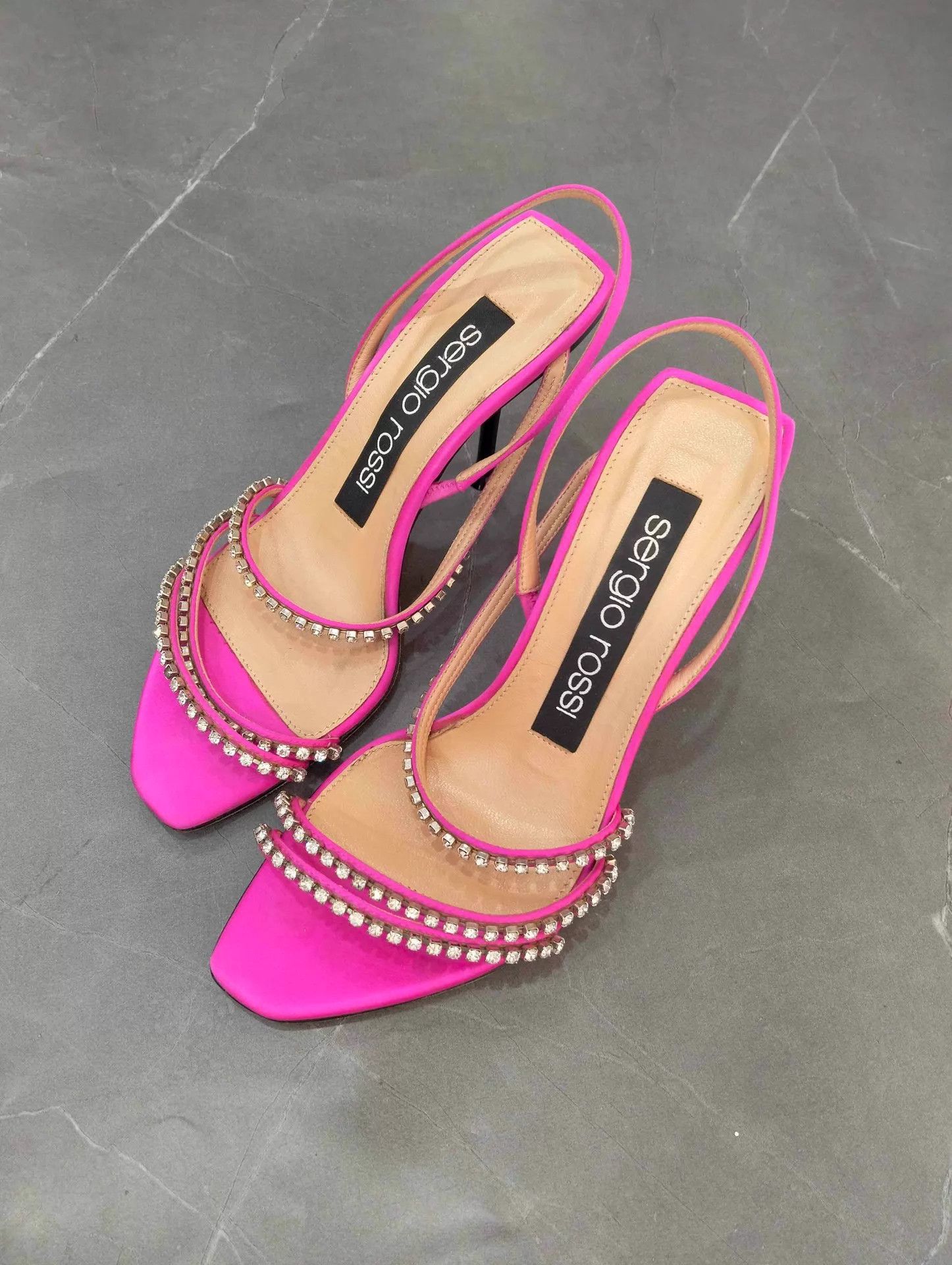 Sergio Rossi Sergio Rossi Magenta Crystal-Embellished Heeled Sandals 35 Size US 4.5 / IT 34.5 - 1 Thumbnail