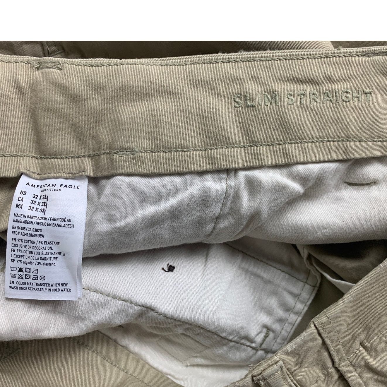 American Eagle Outfitters New American Eagle Mens Size 32X34 Cotton Flex Khaki Pants Size US 32 / EU 48 - 6 Thumbnail