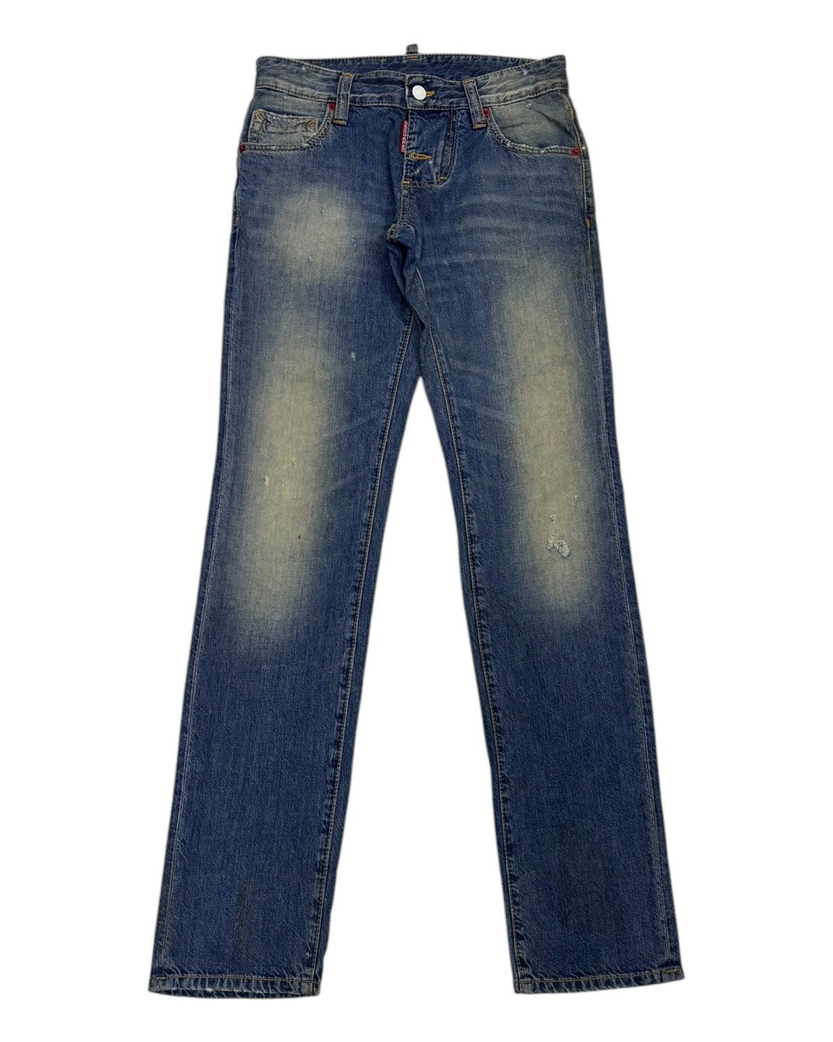 Dsquared2 Dsquared2 Bagno Straight Leg Fit Distressed Denim Jeans Size 28" / US 6 / IT 42 - 5 Thumbnail