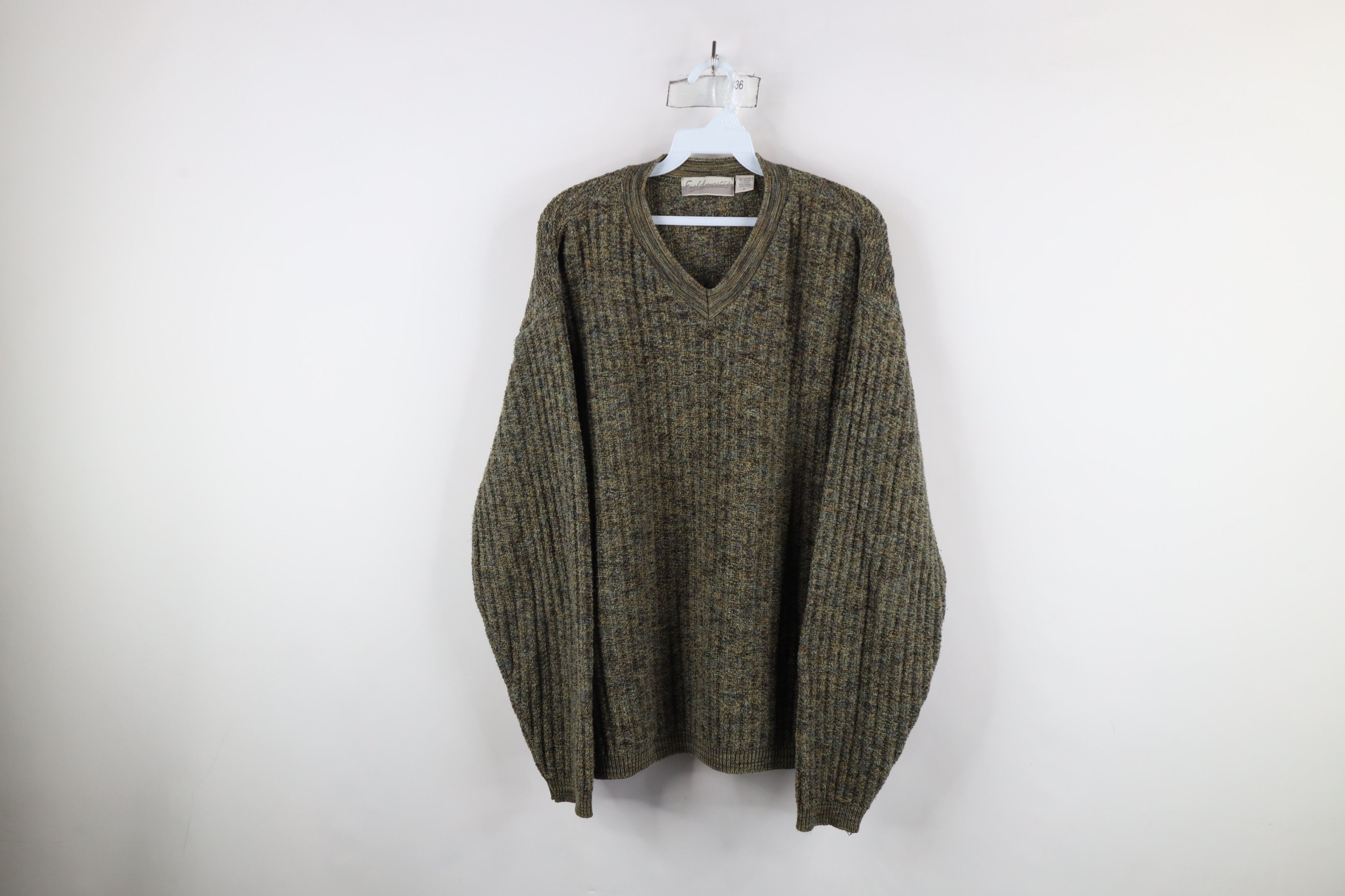 Vintage Vintage 90s Streetwear Knit V-Neck Sweater Rainbow USA Size US L / EU 52-54 / 3 - 1 Thumbnail
