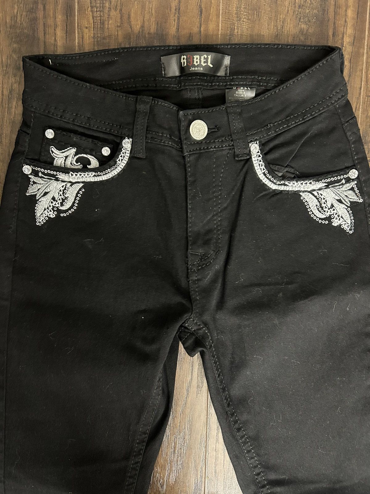 Other Embellished Rebel Bootcut Jeans Size 26" / US 2 / IT 38 - 2 Thumbnail