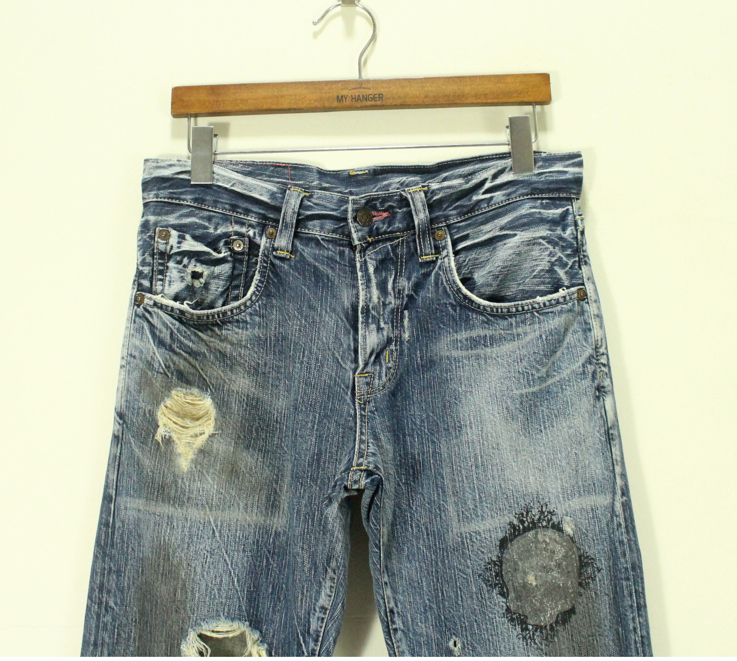 Edwin EDWIN Denim Distressed Grunge Ripped Jeans Kurt Cobain Size US 31 - 4 Thumbnail