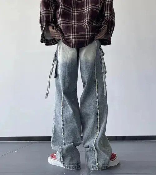 SLVDR Men Ripped Holes Cargo jeans Size US 31 - 4 Thumbnail