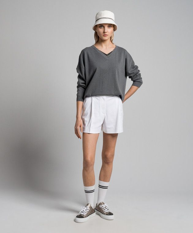 Brunello Cucinelli o1y0825 Cashmere Blend Sweater in Dark Gray Size XXL / US 16-18 / IT 52-54 - 5 Thumbnail
