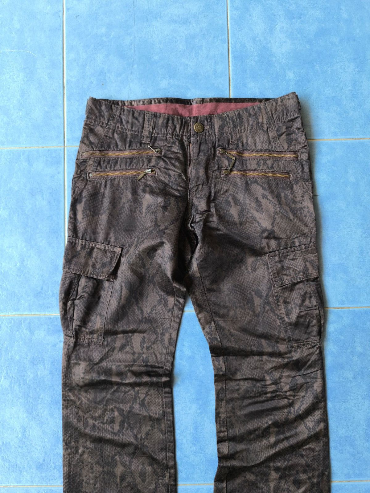 If Six Was Nine Tornado Mart Snake Skin Pattern Cargo Pants Size US 29 - 3 Thumbnail