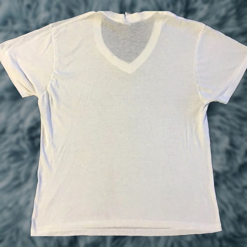 JCPenney VINTAGE JC Penney Shirt M USA White V-Neck 80s 90s Grunge Punk Biker Surf Skate Rock Hip Hop Retro 80s 90s Mens Shirt Size US M / EU 48-50 / 2 - 1 Thumbnail