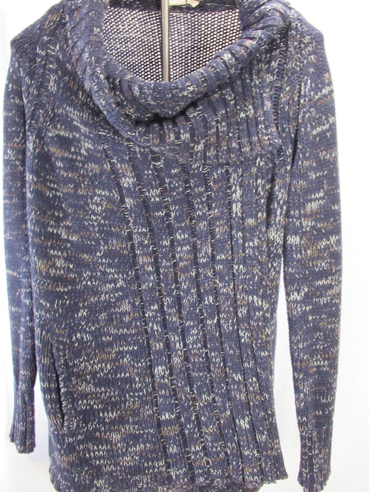 Other Cozy Women's Cowl Neck Sweater - Blue Mix Knit Size M / US 6-8 / IT 42-44 - 1 Thumbnail