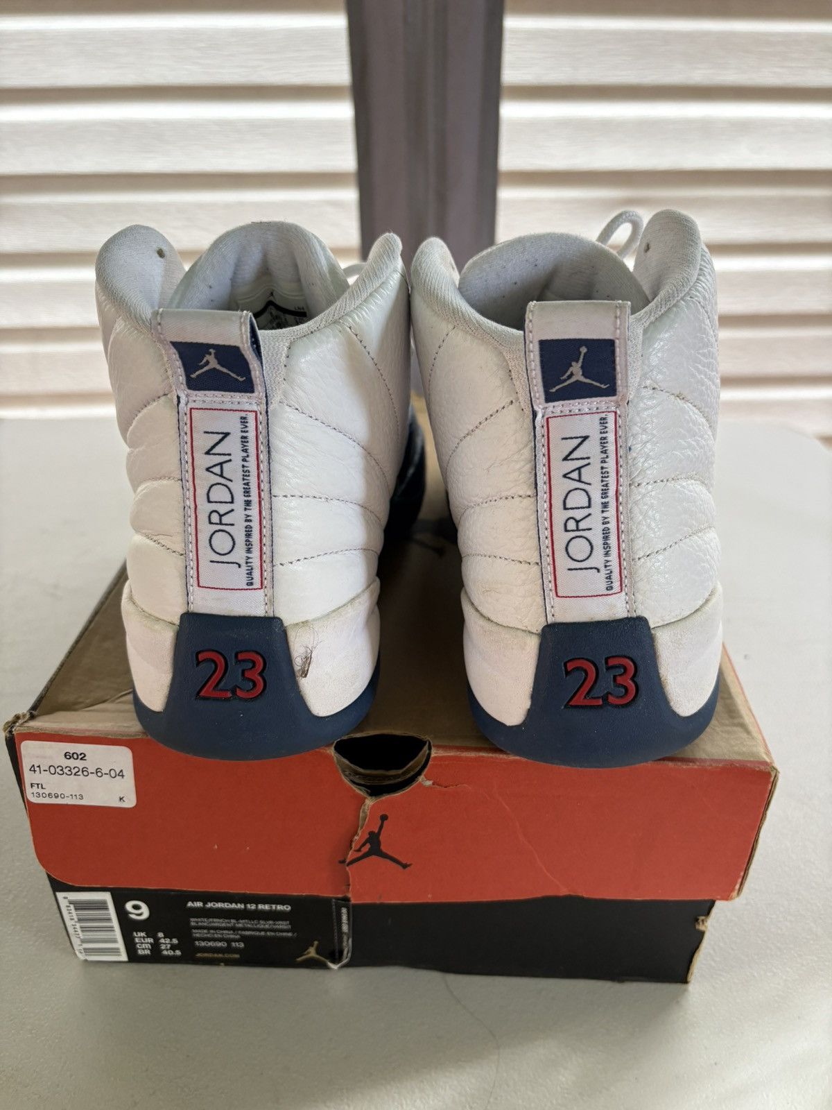 Nike NIKE AIR JORDAN XII 12 WHITE FRENCH BLUE 130690-113 MENS 9 Size US 9 / EU 42 - 5 Thumbnail