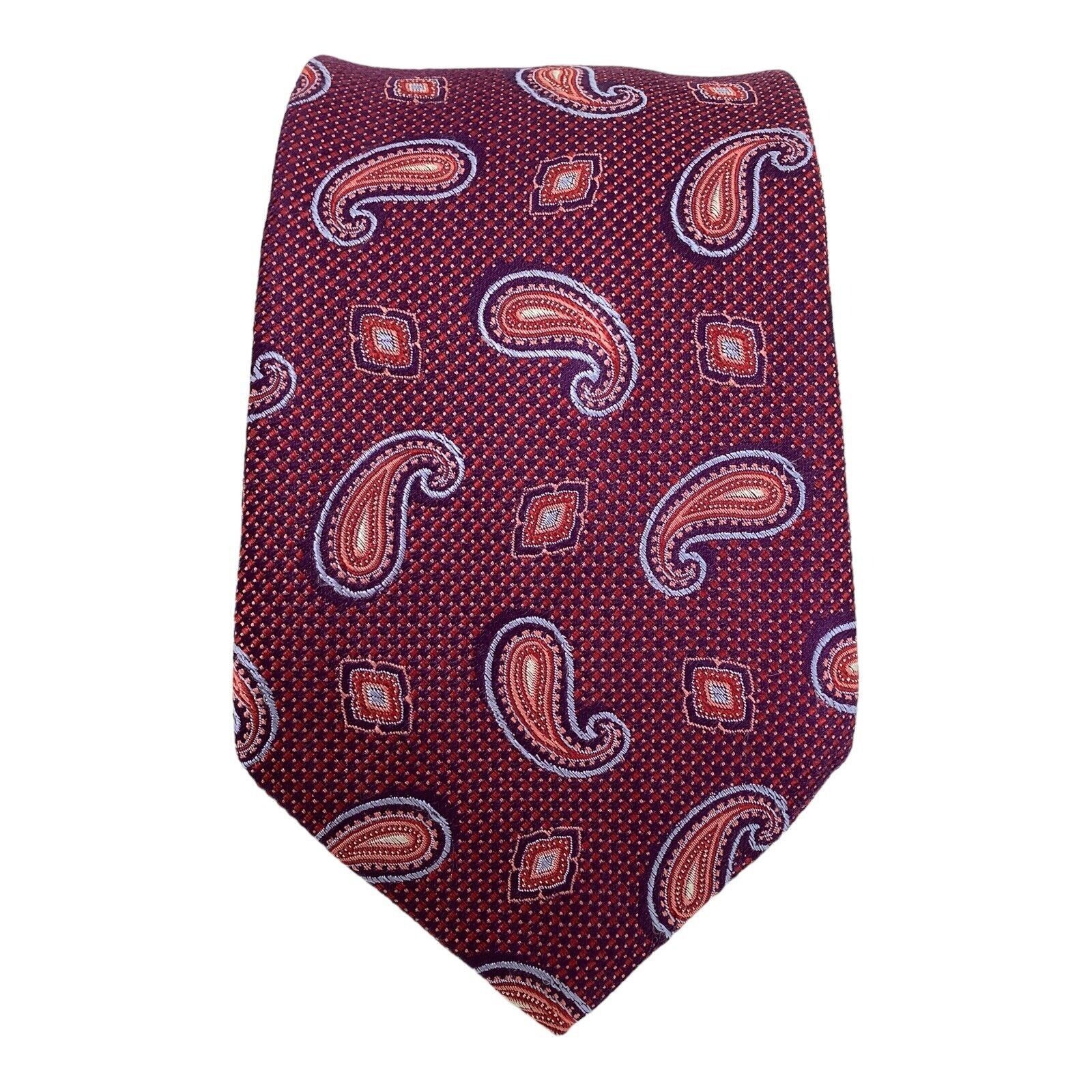 Other DION SELECTION Purple Paisley Silk Tie H.C In Canada W: 3.5" Size ONE SIZE - 5 Thumbnail