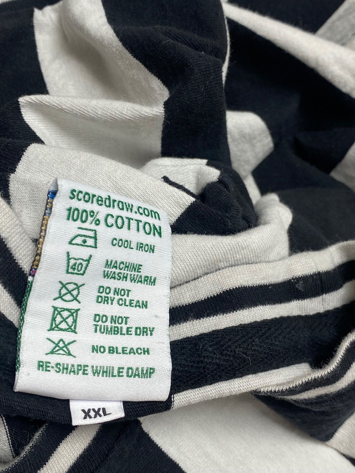Vintage Vintage SCORE DRAW Black White Striped New Castle Tee Size US XL / EU 56 / 4 - 4 Thumbnail